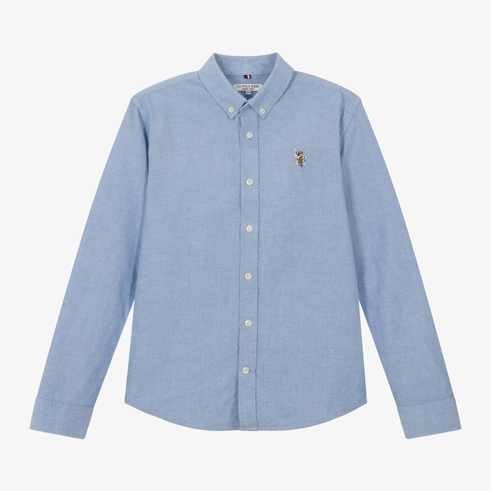 U.S. Polo Assn.-Boys Blue Oxford Cotton Shirt | Childrensalon Outlet