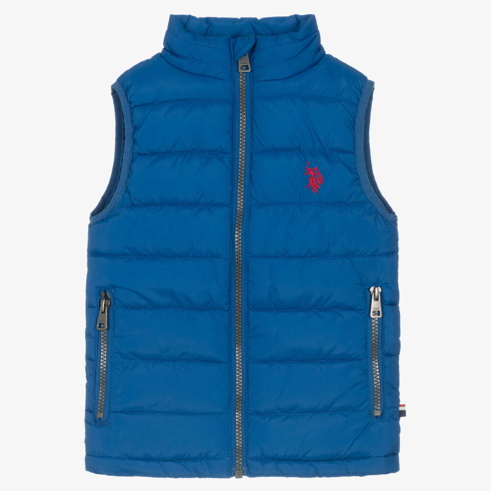 U.S. Polo Assn. - Boys Blue Puffer Gilet  | Childrensalon