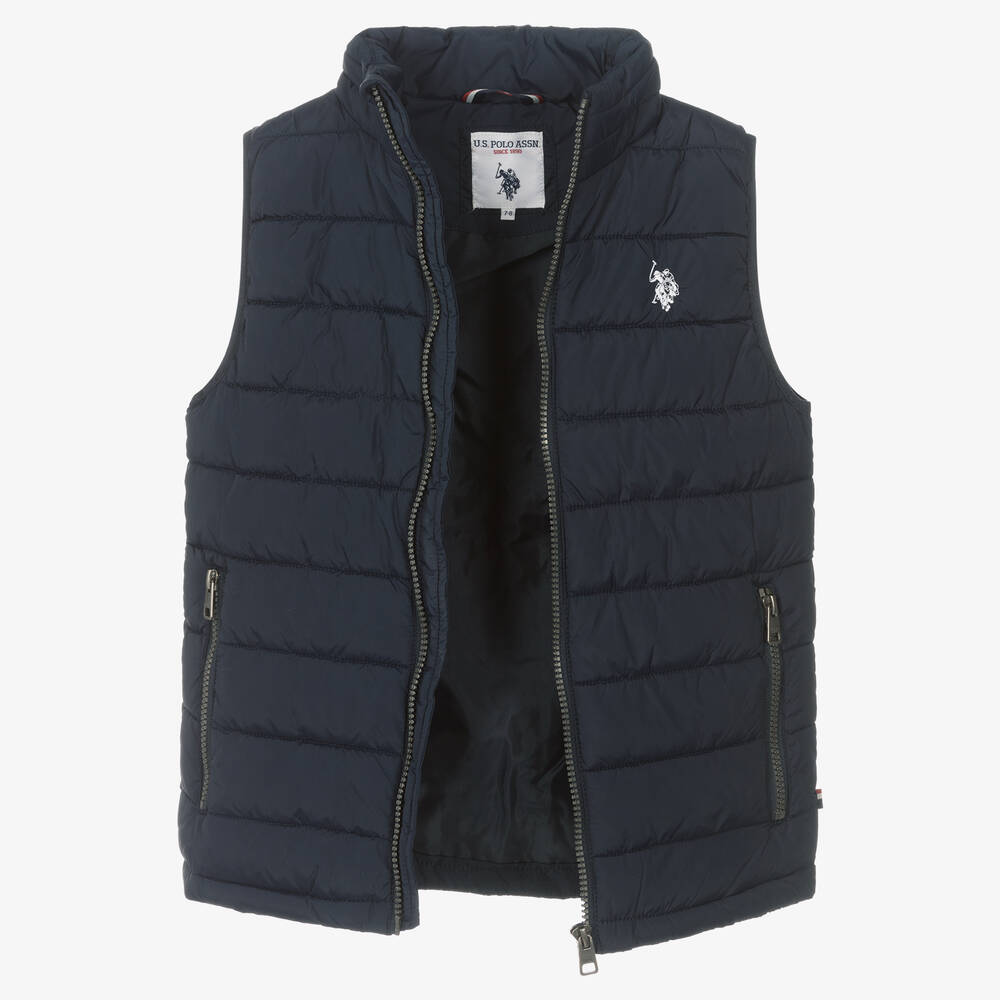 U.S. Polo Assn. Boys Blue Puffer Gilet Jacket