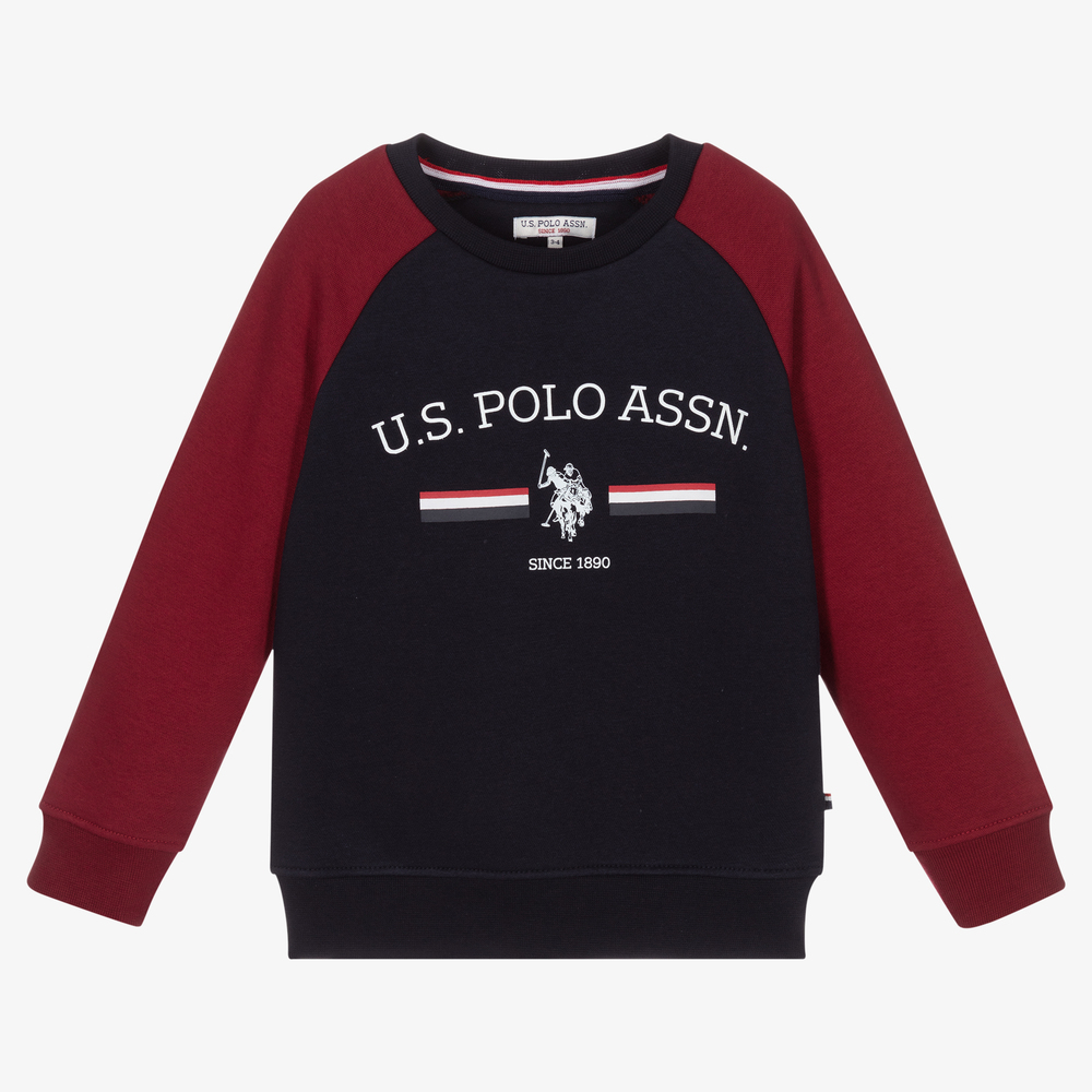 U.S. Polo Assn.-Boys Blue & Red Sweatshirt | Childrensalon Outlet