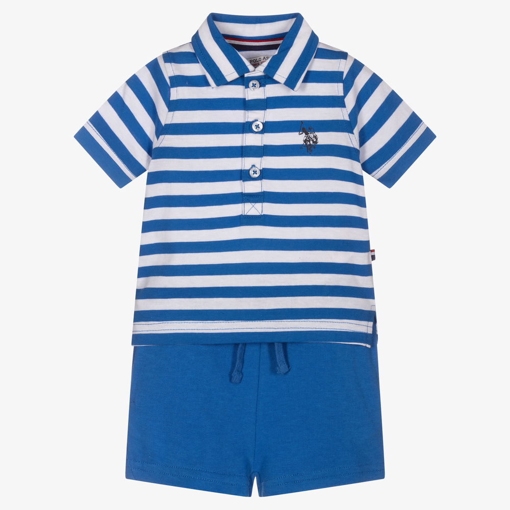 U.S. Polo Assn. - Boys Blue Striped Shorts Set | Childrensalon