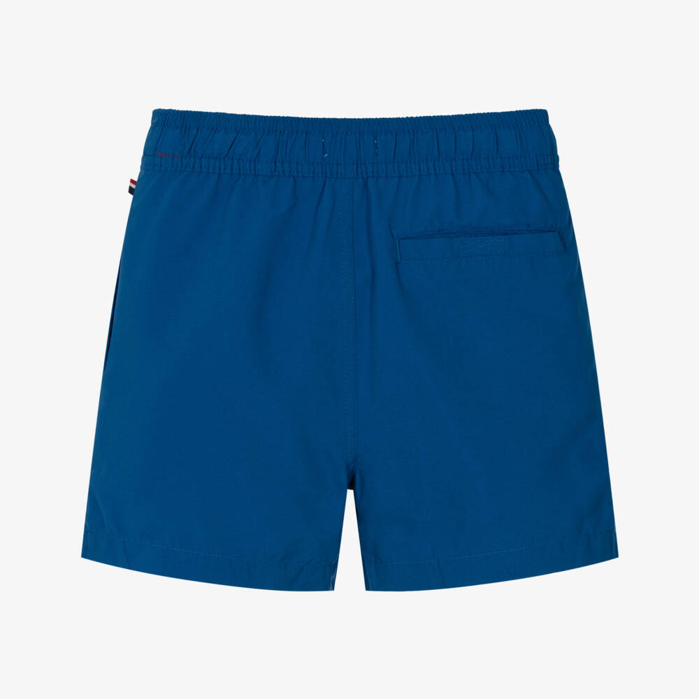 U.S. Polo Assn.-Boys Blue Swim Shorts with Double Horsemen Logo | Childrensalon Outlet