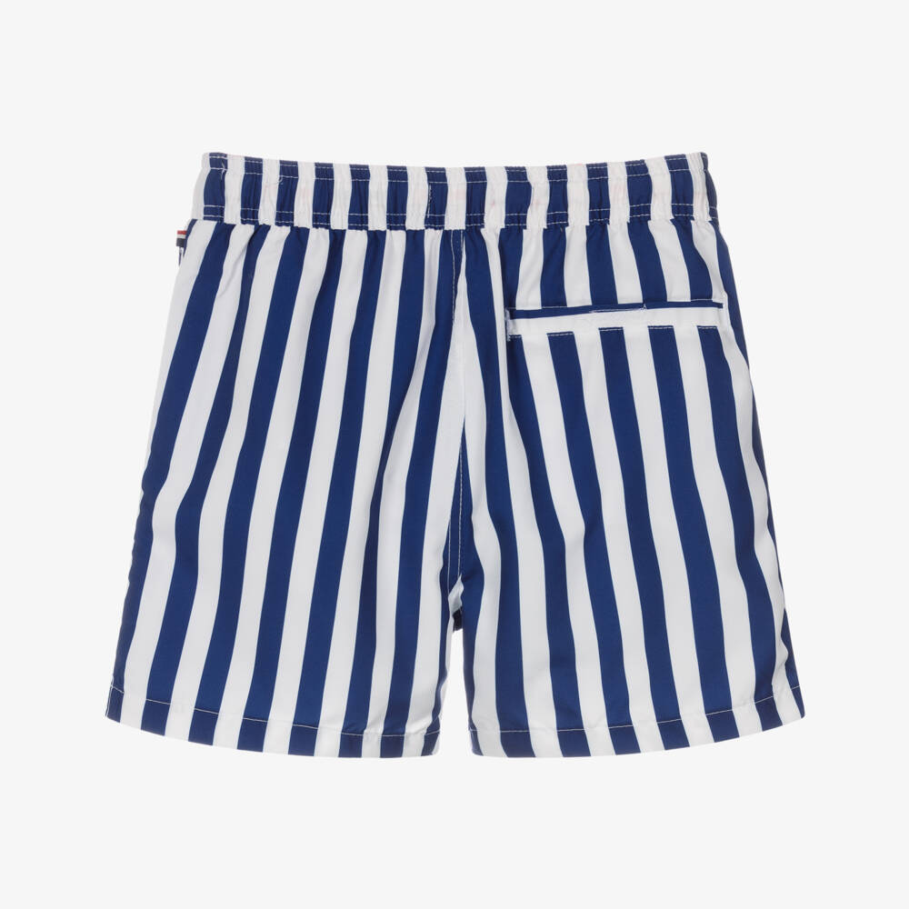 U.S. Polo Assn.-Boys Blue & White Stripe Swim Shorts | Childrensalon Outlet