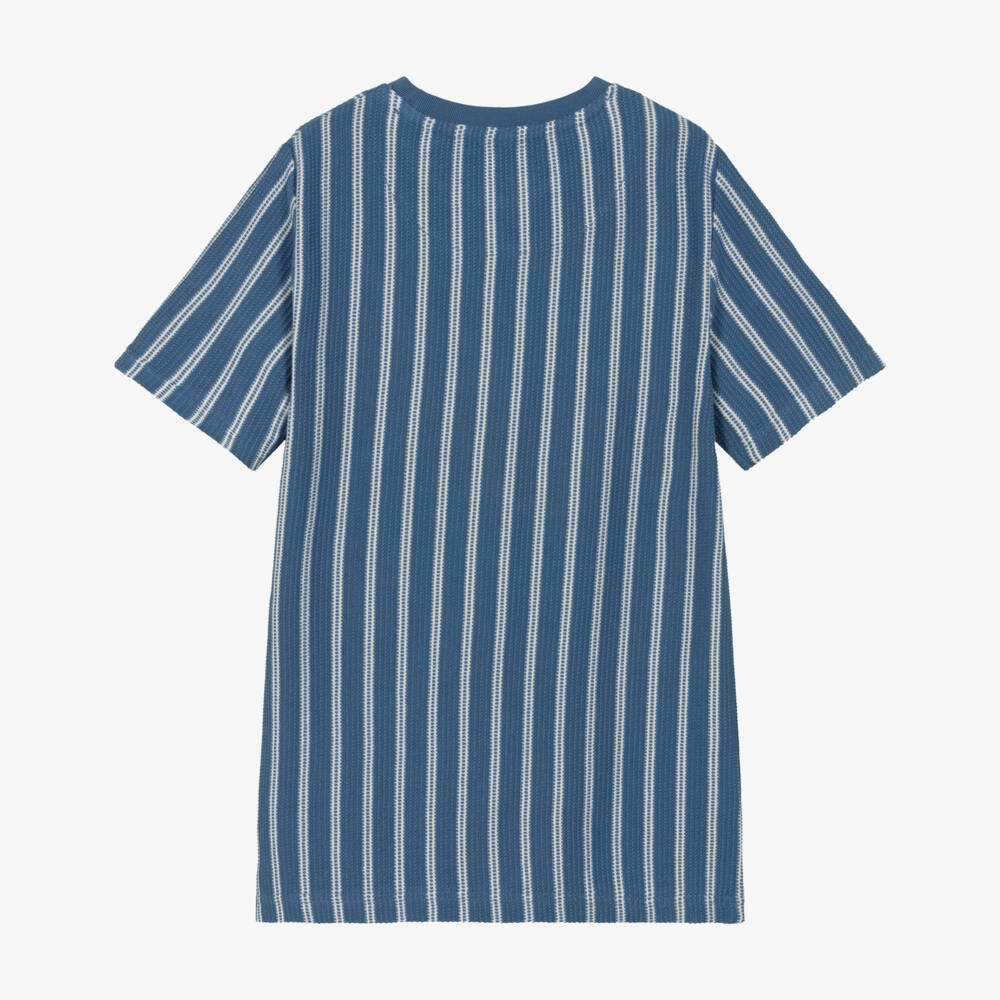 U.S. Polo Assn.-Boys Blue & White Striped Cotton Knit T-Shirt | Childrensalon Outlet