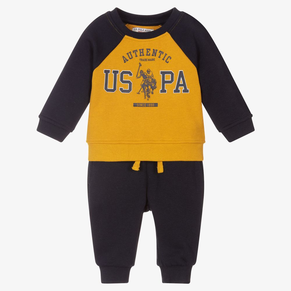 U.S. Polo Assn. - Boys Blue & Yellow Tracksuit | Childrensalon