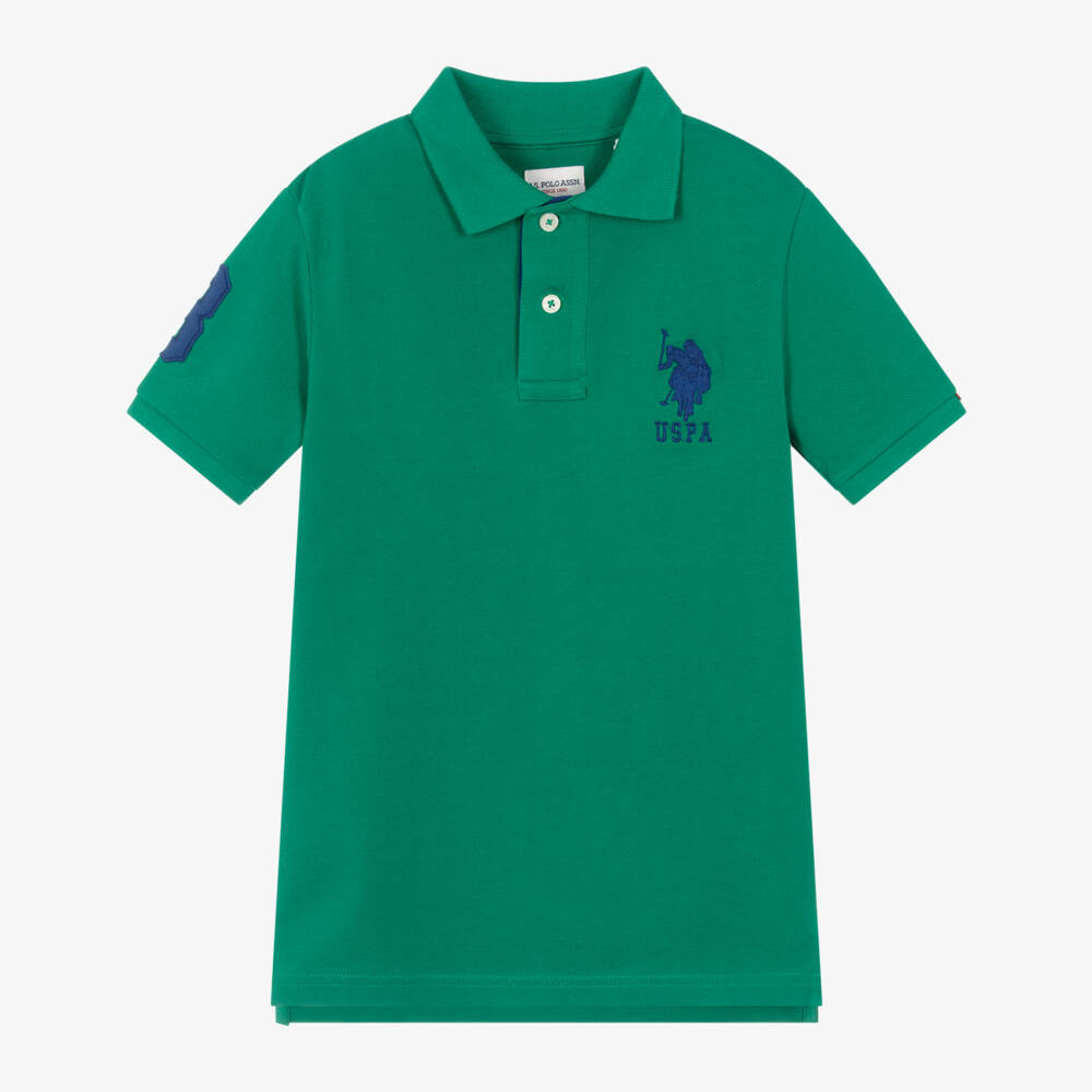 U.S. Polo Assn.-Boys Bright Green Cotton Piqué Polo Shirt | Childrensalon Outlet