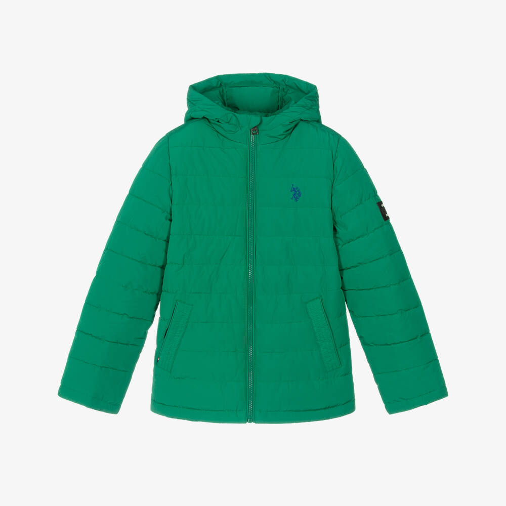 U.S. Polo Assn.-جاكيت مبطن لون أخضر فاتح للأولاد | Childrensalon Outlet