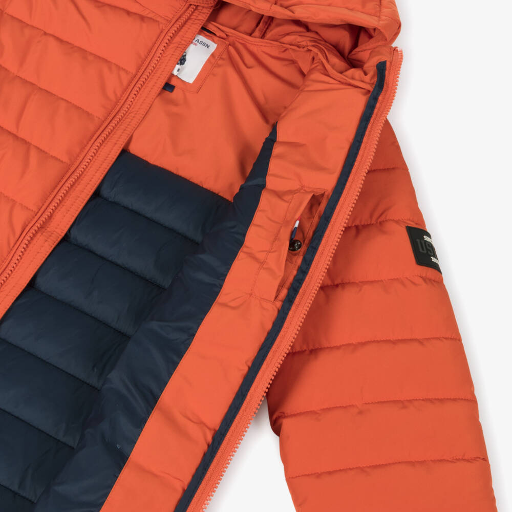 U.S. Polo Assn.-Boys Burnt Orange Padded Jacket | Childrensalon Outlet