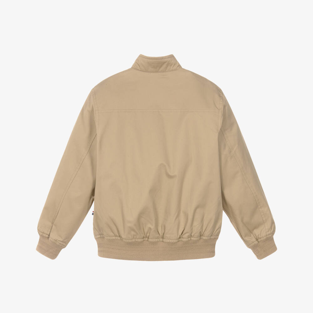 U.S. Polo Assn.-Boys Dark Beige Cotton Twill Jacket | Childrensalon Outlet