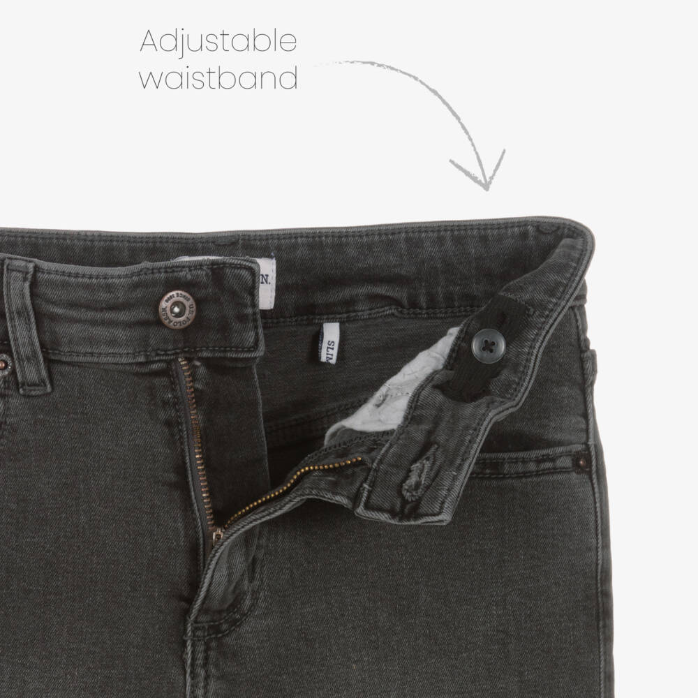 U.S. Polo Assn.-Boys Dark Grey Denim Slim Fit Jeans | Childrensalon Outlet