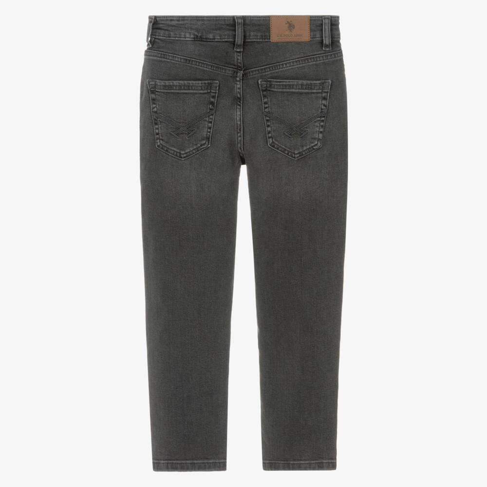 U.S. Polo Assn.-Boys Dark Grey Denim Slim Fit Jeans | Childrensalon Outlet