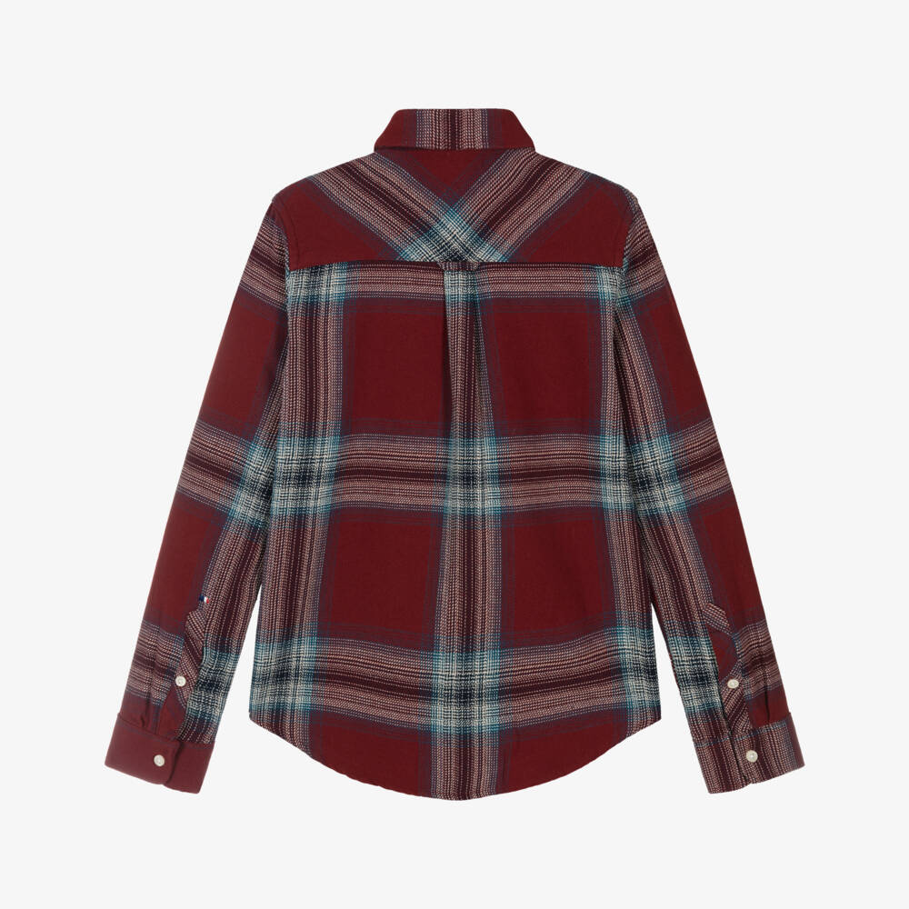 U.S. Polo Assn.-Boys Dark Red Check Shirt | Childrensalon Outlet