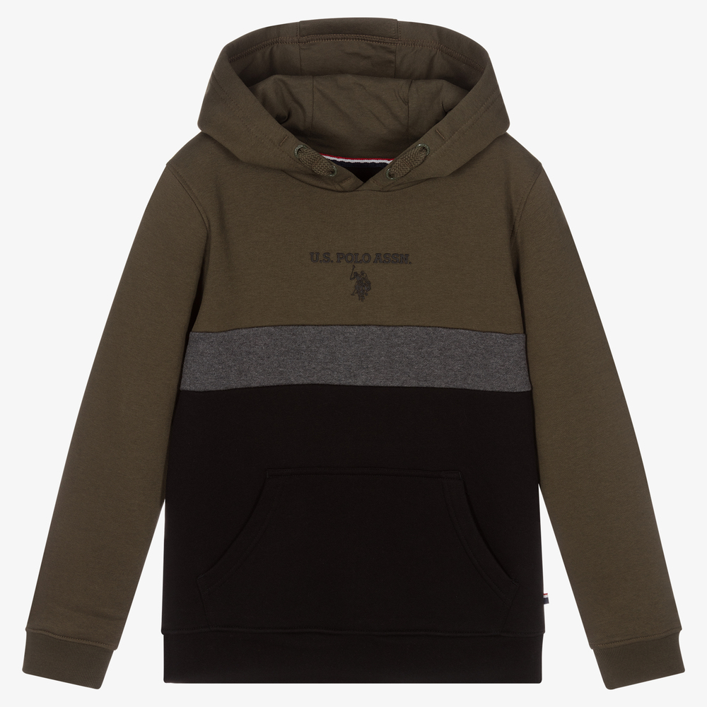 U.S. Polo Assn.-Boys Green & Black Hoodie | Childrensalon Outlet