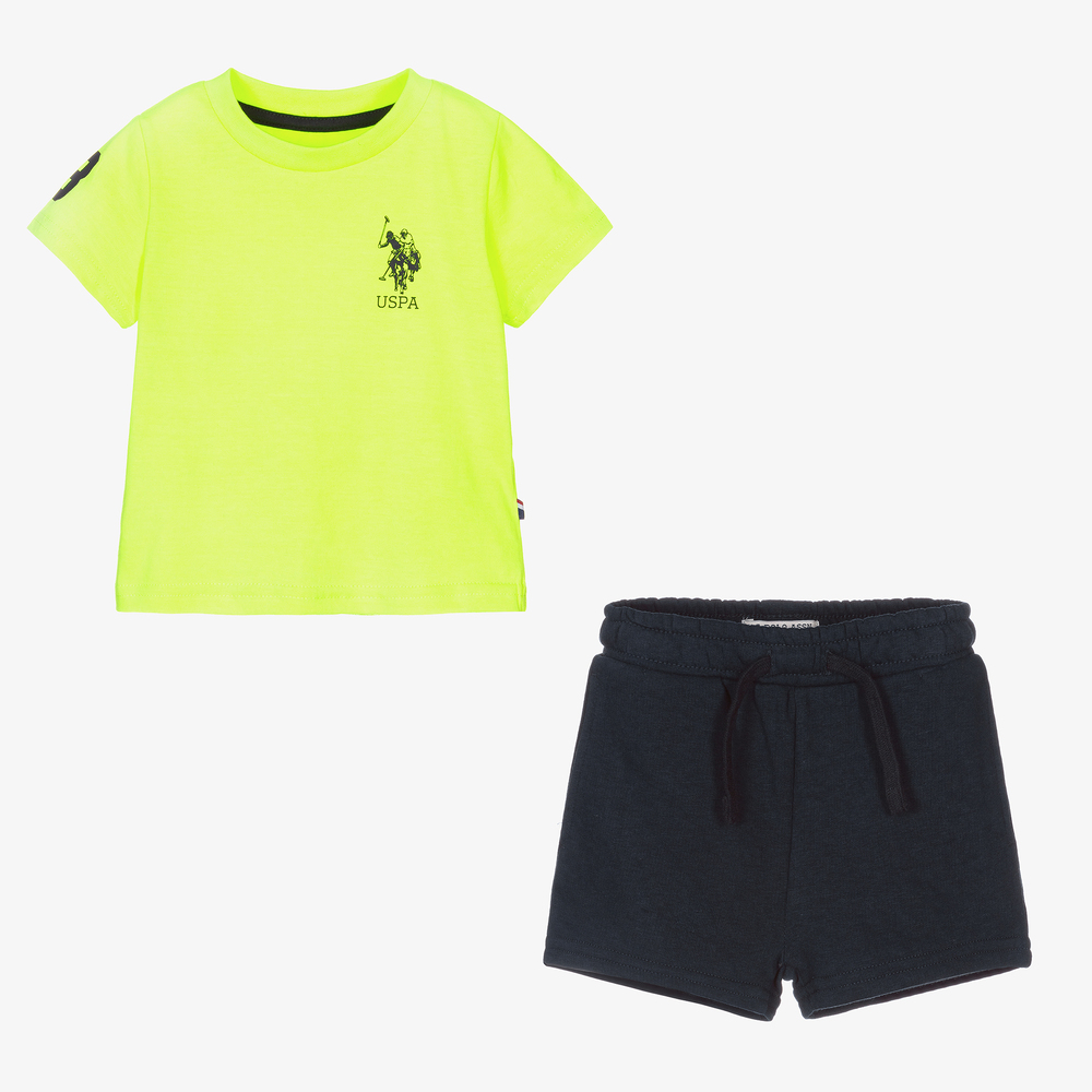 U.S. Polo Assn. - Boys Green & Blue Shorts Set | Childrensalon Outlet