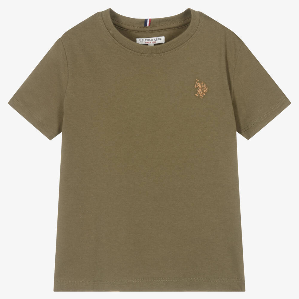 U.S. Polo Assn. - Boys Green Cotton Jersey Logo T-Shirt | Childrensalon