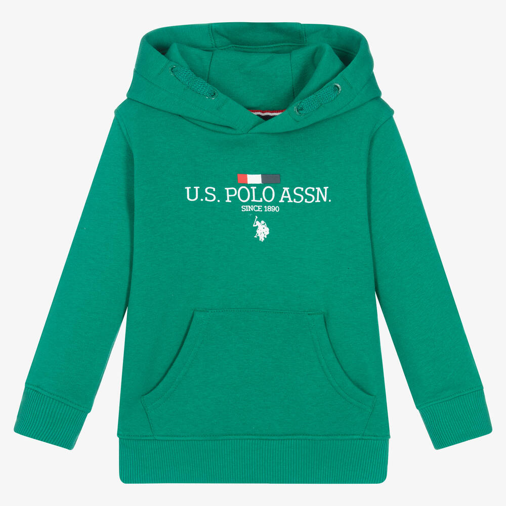 U.S. Polo Assn. - Boys Green Cotton Logo Hoodie | Childrensalon