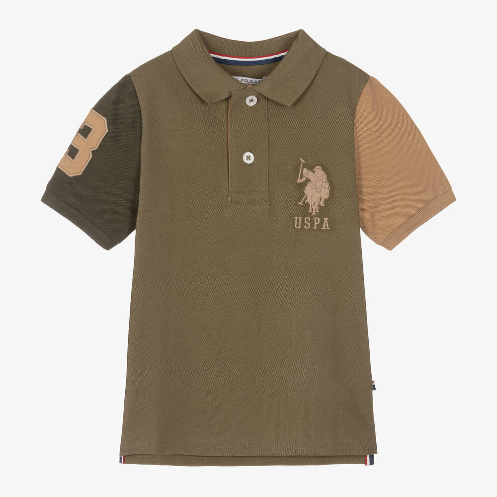 U.S. Polo Assn. - Boys Green Cotton Logo Polo Shirt | Childrensalon