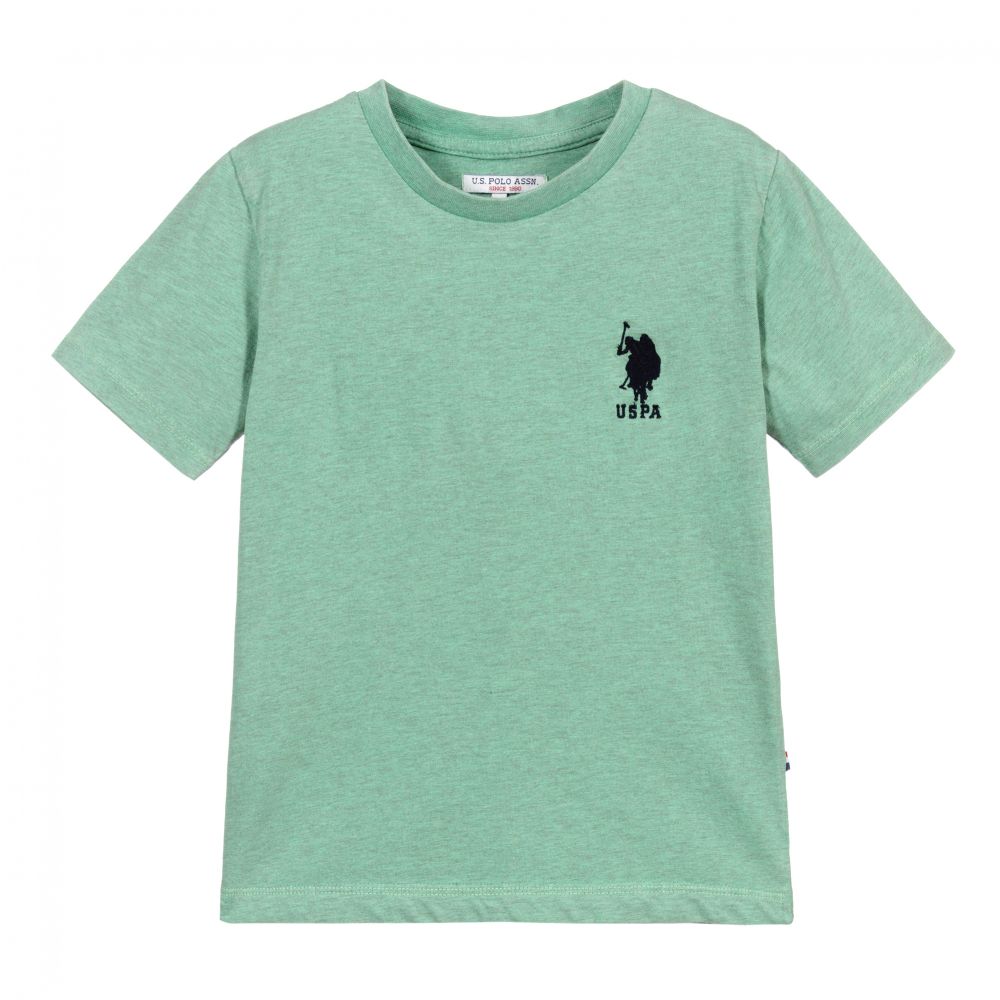 U.S. Polo Assn. - Boys Green Cotton Logo T-Shirt | Childrensalon