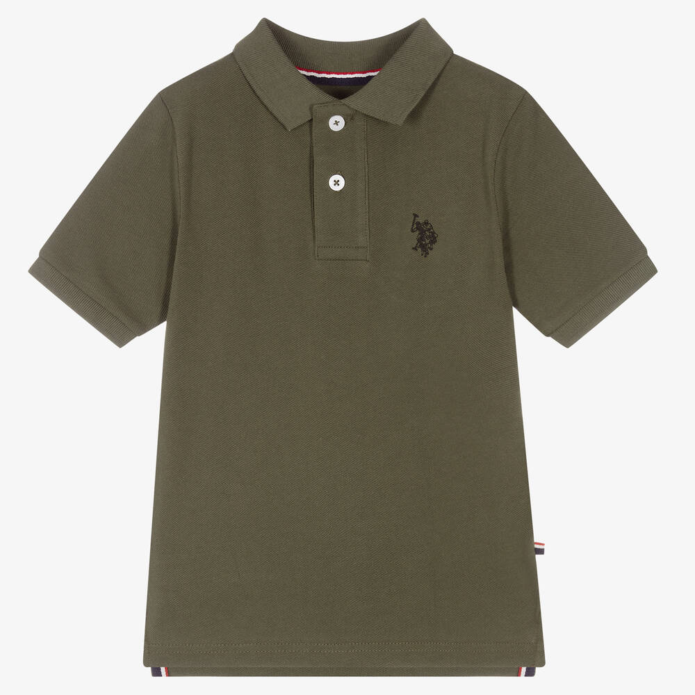 U.S. Polo Assn. - Boys Green Cotton Polo Shirt | Childrensalon