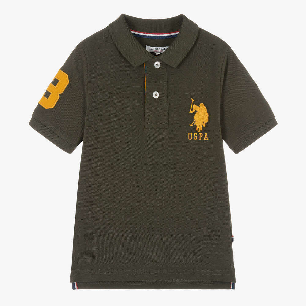 U.S. Polo Assn. - Boys Green Cotton Polo Shirt | Childrensalon