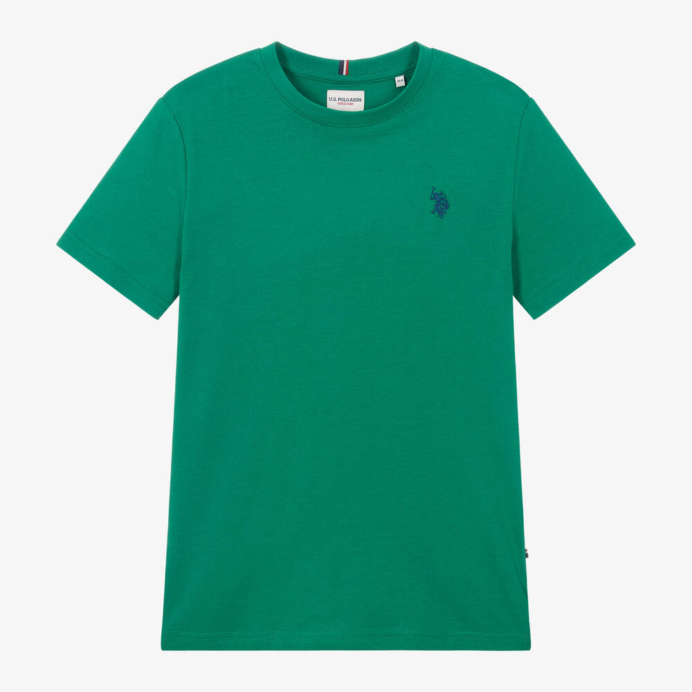 Boys Green Cotton T Shirt