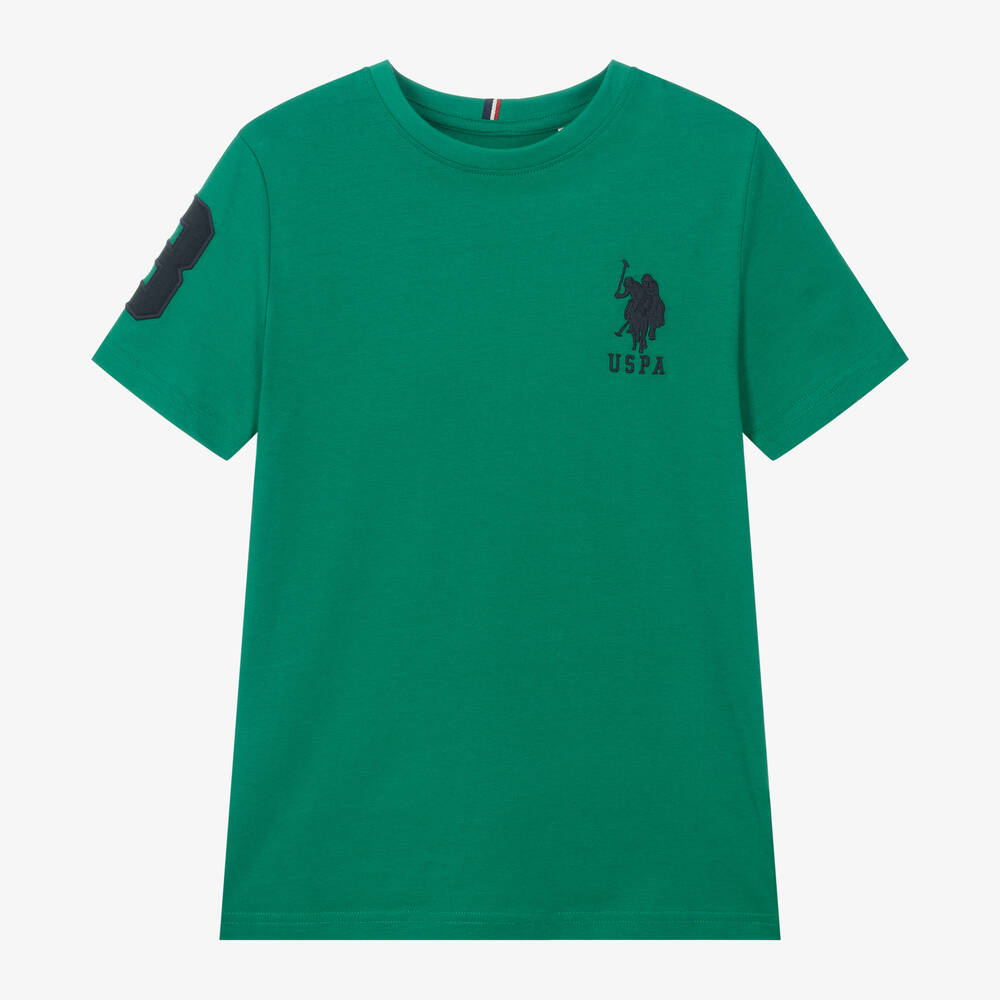 Boys Green Cotton T Shirt