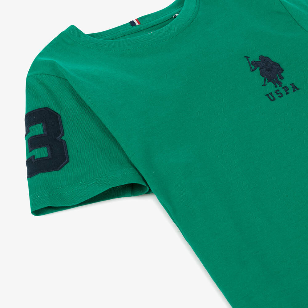 U.S. Polo Assn.-Boys Green Cotton T-Shirt | Childrensalon Outlet