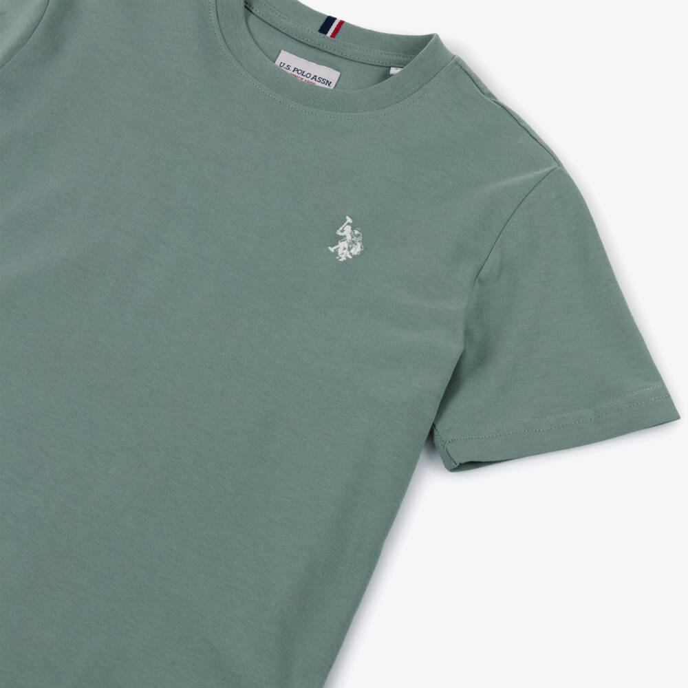 U.S. Polo Assn.-Boys Green Cotton T-Shirt with Embroidered Logo | Childrensalon Outlet