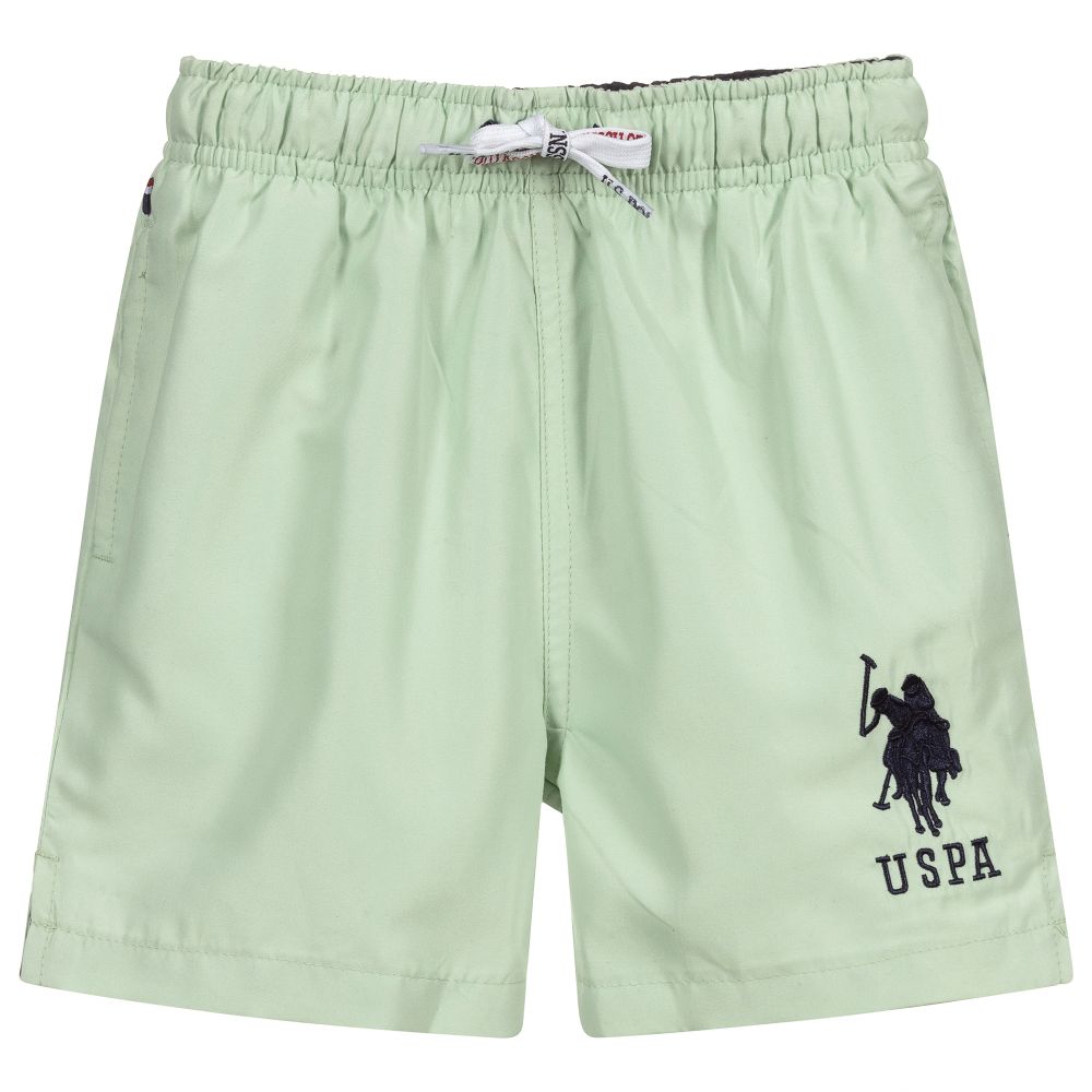 U.S. Polo Assn. - Boys Green Logo Swim Shorts | Childrensalon