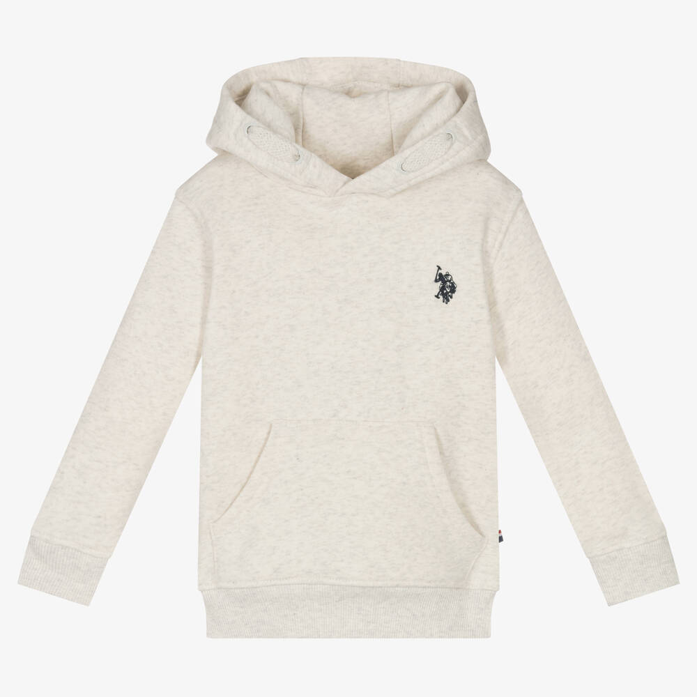 U.S. Polo Assn. - Boys Grey Cotton Logo Hoodie | Childrensalon