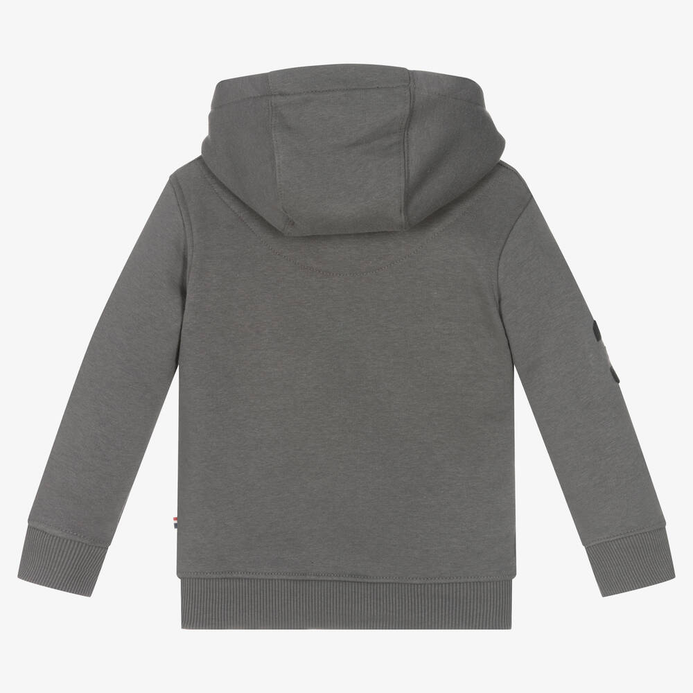 U.S. Polo Assn.-Boys Grey Cotton Logo Hoodie | Childrensalon Outlet