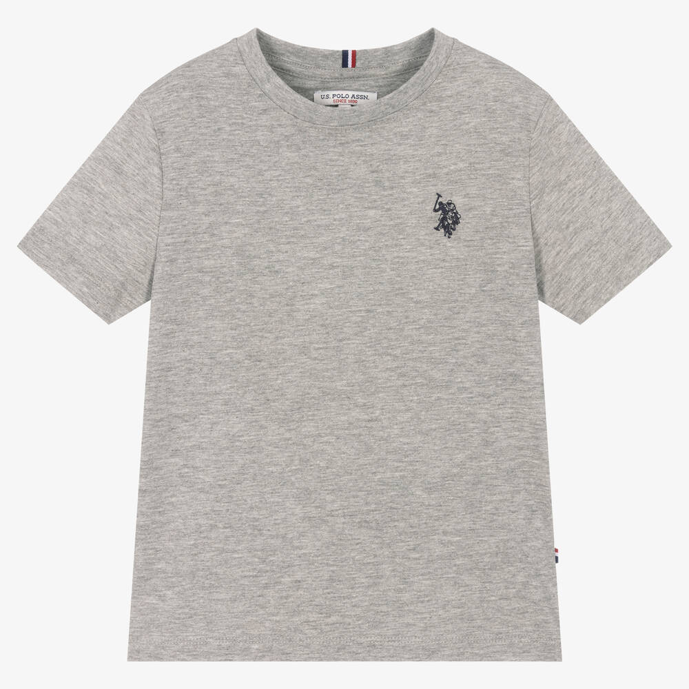 U.S. Polo Assn. - Boys Grey Cotton Logo T-Shirt | Childrensalon