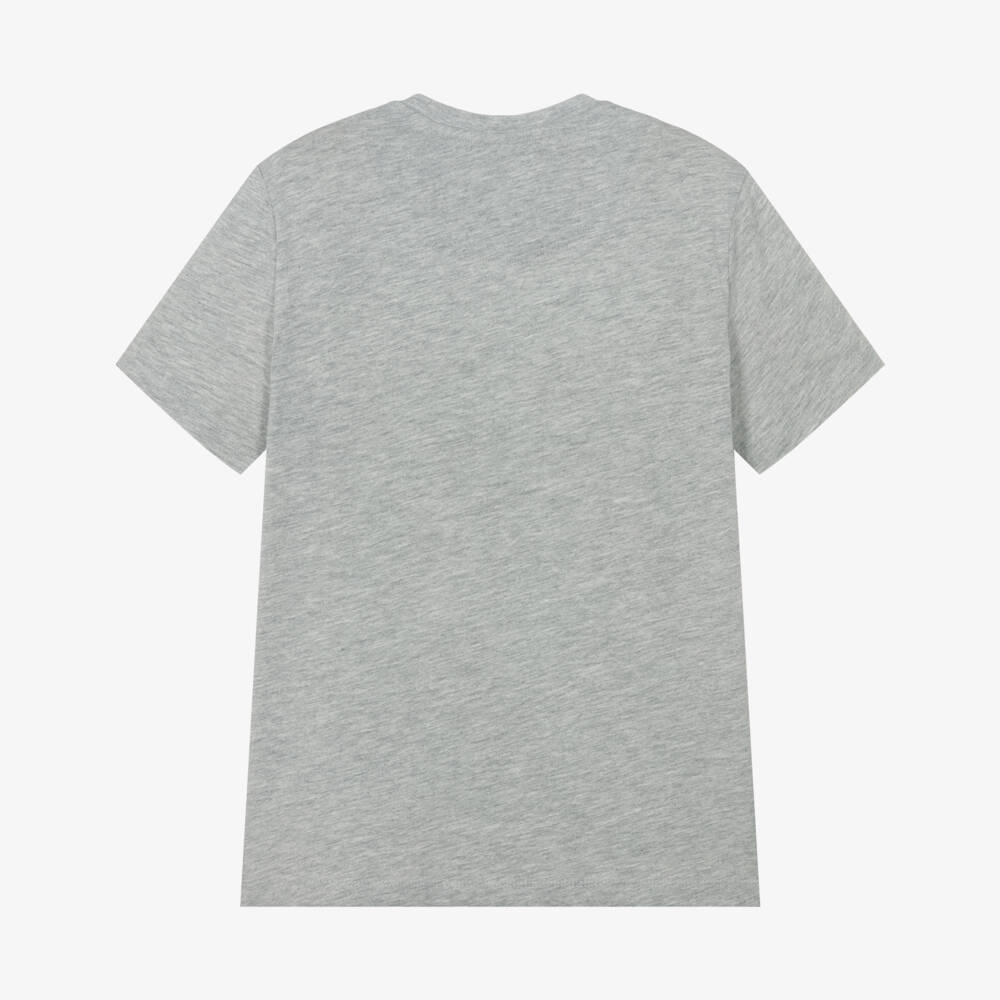 U.S. Polo Assn.-Boys Grey Cotton T-Shirt with Graphic Logo Print | Childrensalon Outlet