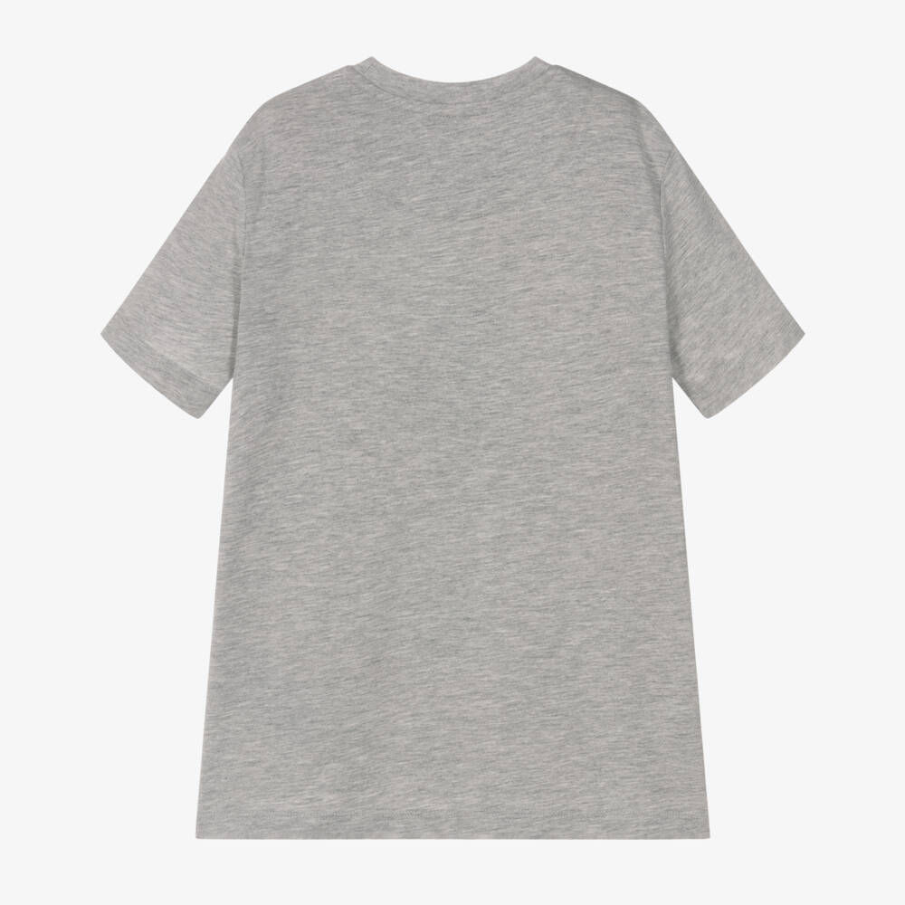 U.S. Polo Assn.-Boys Grey Cotton T-Shirt with Large Double Horsemen Logo | Childrensalon Outlet