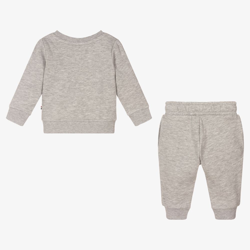 Grey cotton tracksuit discount