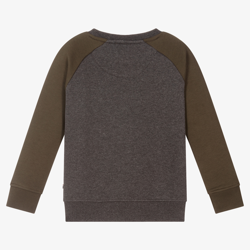 Grey and green sweatshirt outlet