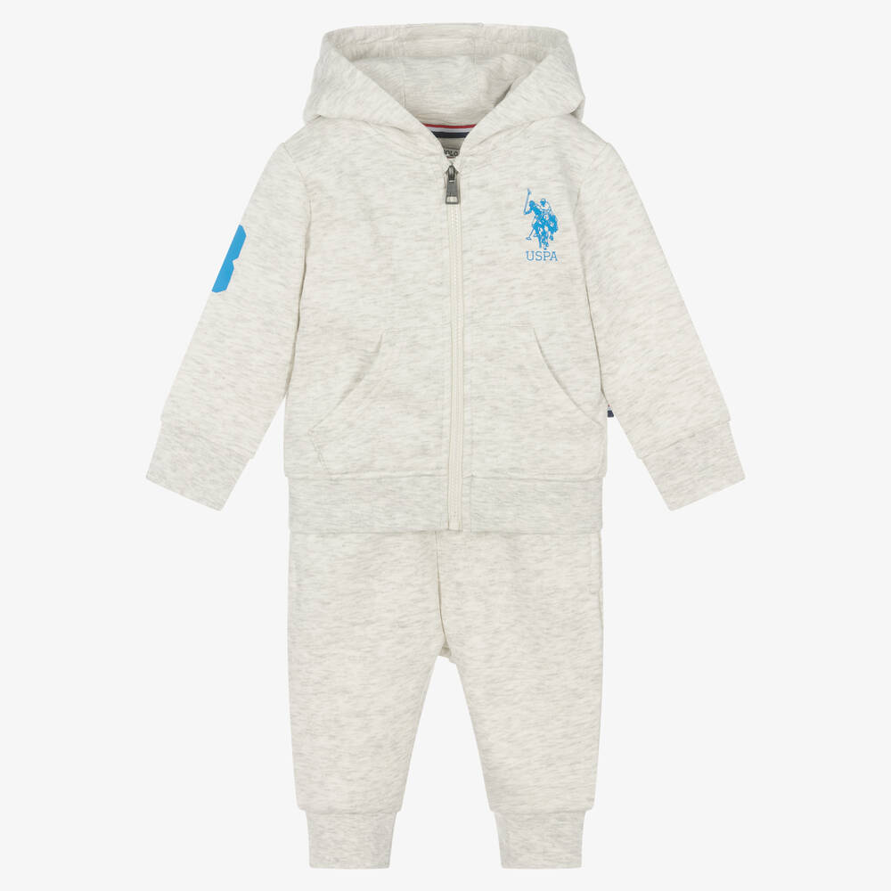 U.S. Polo Assn. - Boys Grey Hooded Tracksuit | Childrensalon