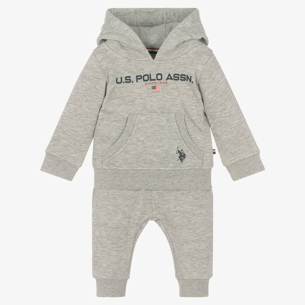 U.S. Polo Assn. - Boys Grey Hooded Tracksuit | Childrensalon