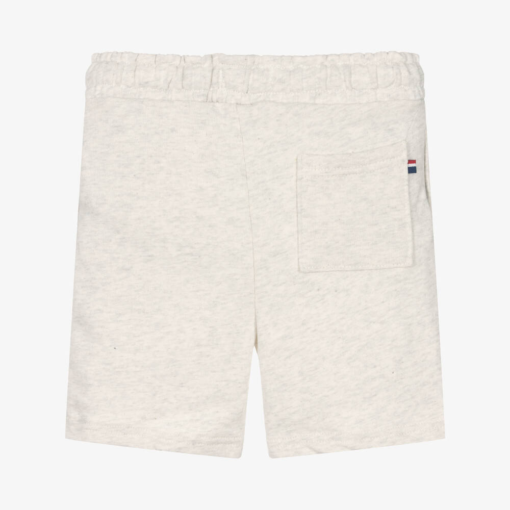 U.S. Polo Assn.-Boys Grey Marl Cotton Logo Shorts | Childrensalon Outlet