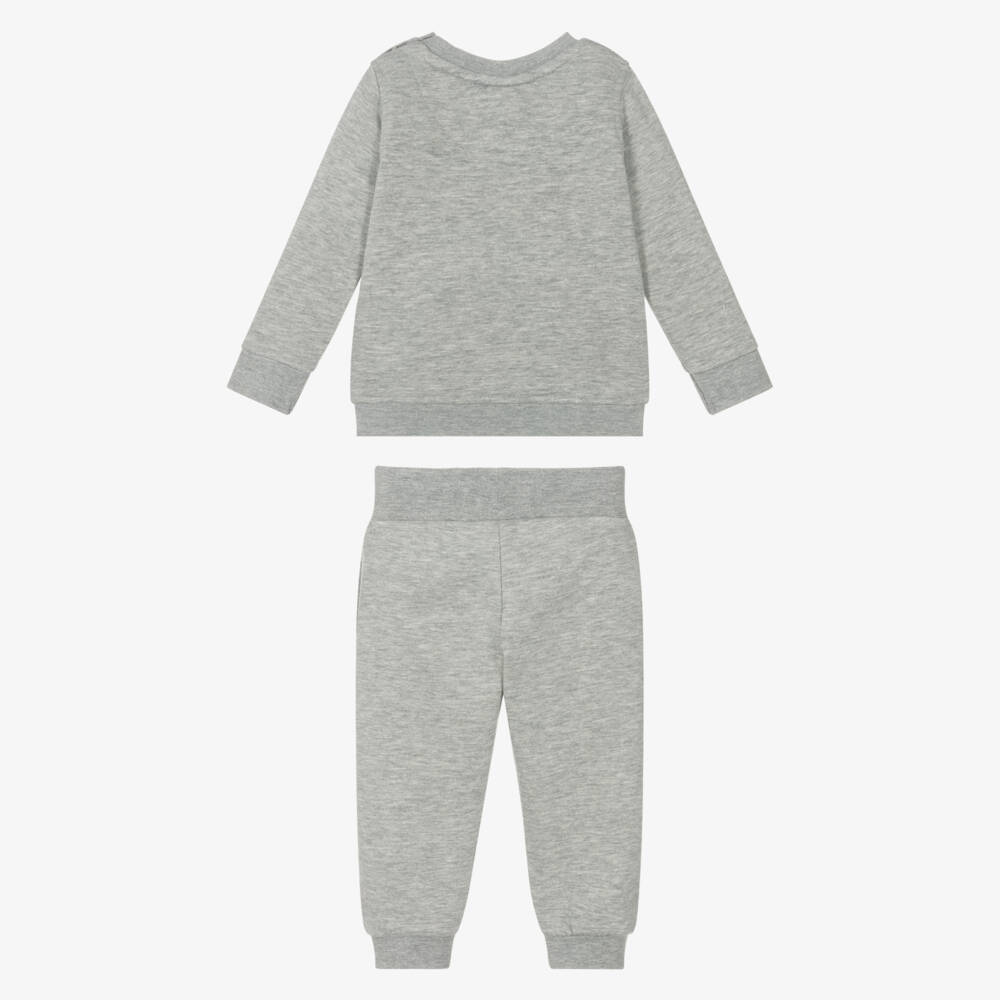U.S. Polo Assn.-Boys Grey Marl Tracksuit with Double Horseman Logo | Childrensalon Outlet