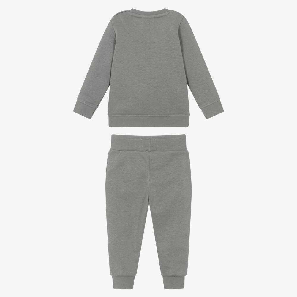 U.S. Polo Assn.-Boys Grey Tracksuit with Red Logo Embroidery | Childrensalon Outlet