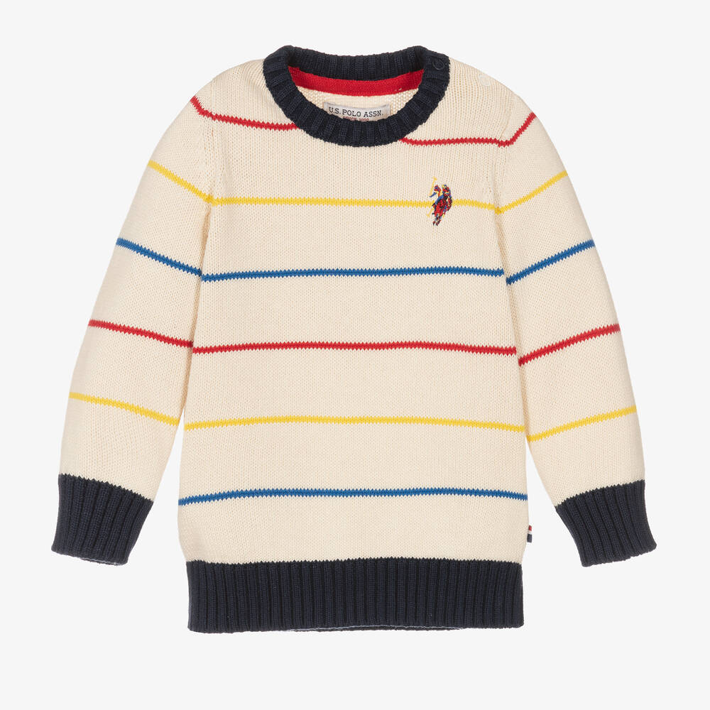 U.S. Polo Assn. - Boys Ivory Cotton Knit Sweater | Childrensalon