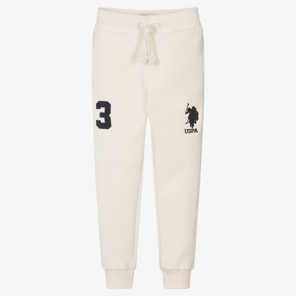 U.S. Polo Assn. - Boys Ivory Cotton Logo Joggers | Childrensalon