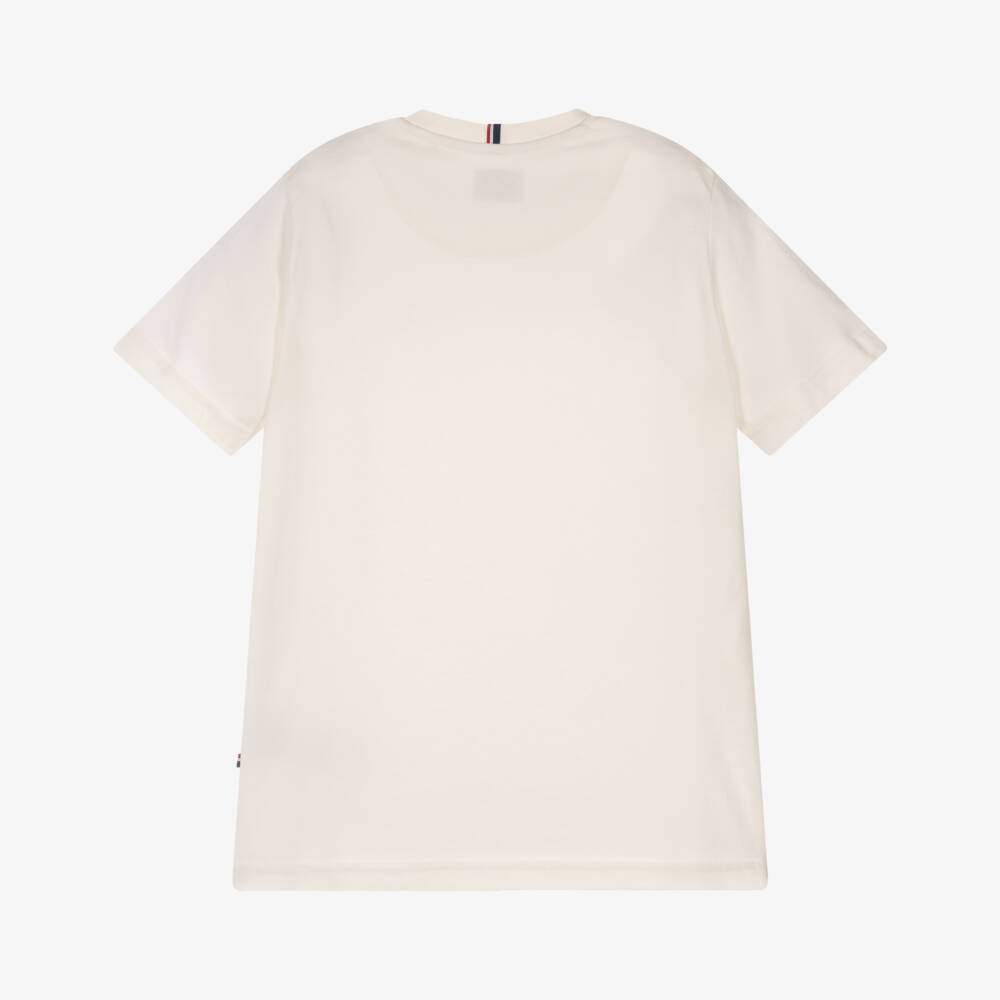 U.S. Polo Assn.-Boys Ivory Cotton T-Shirt with Embroidered Logo | Childrensalon Outlet