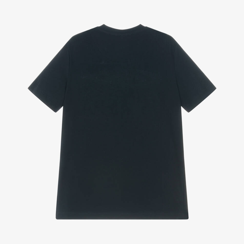 U.S. Polo Assn.-Boys Navy Blue Cotton T-Shirt with Graphic Logo Print | Childrensalon Outlet