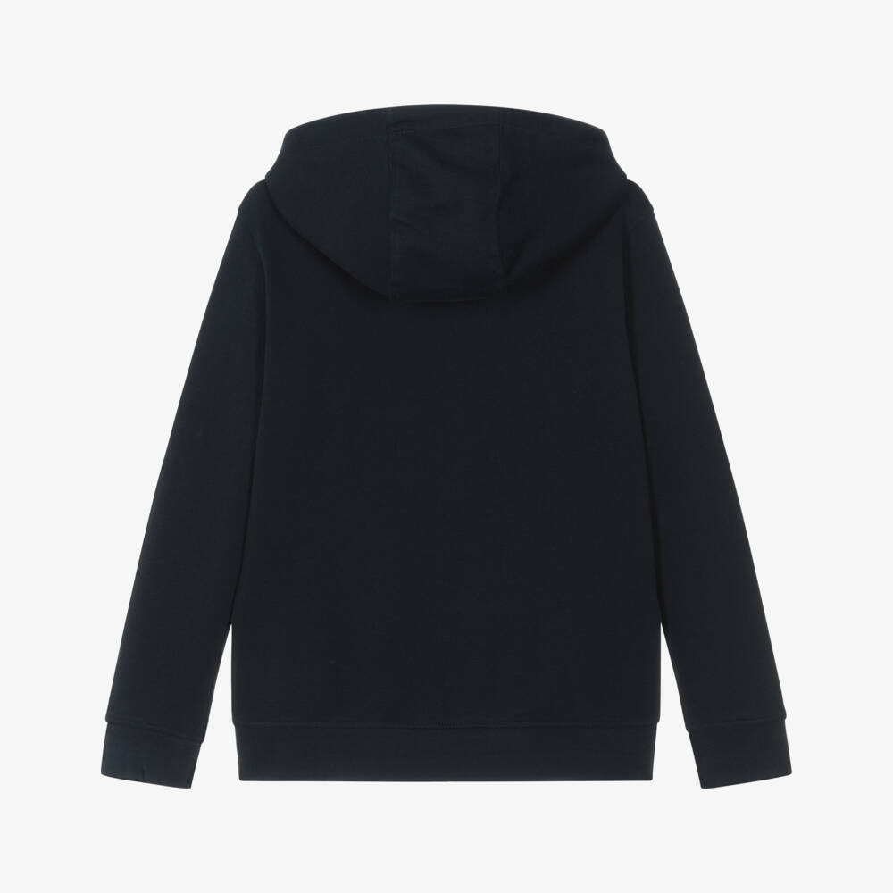 U.S. Polo Assn.-Boys Navy Blue Cotton Zip-Up Top With Double Horsemen Logo | Childrensalon Outlet