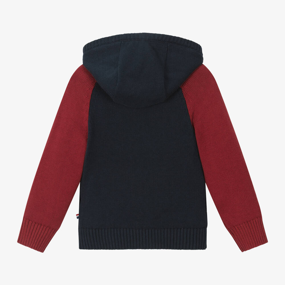 U.S. Polo Assn.-Boys Navy Blue Knitted Cotton Hoodie | Childrensalon Outlet