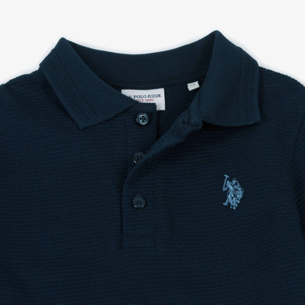 U.S. Polo Assn. - Boys Navy Blue Knitted Polo Shirt