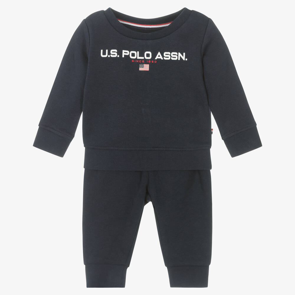 U.S. Polo Assn.-Boys Navy Blue Logo Tracksuit | Childrensalon Outlet