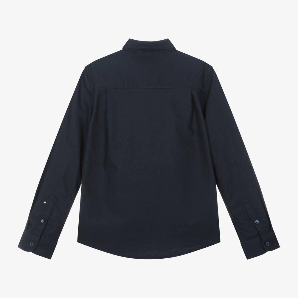 U.S. Polo Assn.-Boys Navy Blue Oxford Cotton Shirt | Childrensalon Outlet
